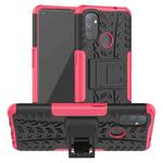 For OnePlus Nord N100 Tire Texture Shockproof TPU+PC Protective Case with Holder(Pink)