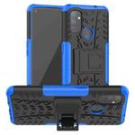 For OnePlus Nord N100 Tire Texture Shockproof TPU+PC Protective Case with Holder(Blue)