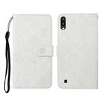 For Samsung Galaxy A10 / M10 Ethnic Style Embossed Pattern Horizontal Flip Leather Case with Holder & Card Slots & Wallet & Lanyard(White)