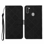 For Samsung Galaxy A11 Ethnic Style Embossed Pattern Horizontal Flip Leather Case with Holder & Card Slots & Wallet & Lanyard(Black)