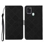For Samsung Galaxy A21s Ethnic Style Embossed Pattern Horizontal Flip Leather Case with Holder & Card Slots & Wallet & Lanyard(Black)