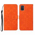 For Samsung Galaxy A51 Ethnic Style Embossed Pattern Horizontal Flip Leather Case with Holder & Card Slots & Wallet & Lanyard(Orange)