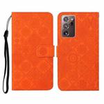 For Samsung Galaxy Note20 Ultra Ethnic Style Embossed Pattern Horizontal Flip Leather Case with Holder & Card Slots & Wallet & Lanyard(Orange)