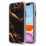 For iPhone 11 Coloured Glaze Marble TPU + PC Protective Case (Black)