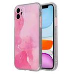 For iPhone 11 Coloured Glaze Marble TPU + PC Protective Case (Pink)