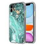 For iPhone 11 Coloured Glaze Marble TPU + PC Protective Case (Green)