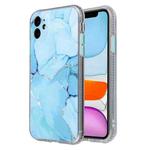 For iPhone 11 Pro Coloured Glaze Marble TPU + PC Protective Case (Blue)