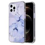 For iPhone 12 Pro Max Coloured Glaze Marble TPU + PC Protective Case(White)