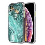 For iPhone X / XS Coloured Glaze Marble TPU + PC Protective Case(Green)