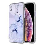 For iPhone XS Max Coloured Glaze Marble TPU + PC Protective Case(White)