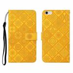 Ethnic Style Embossed Pattern Horizontal Flip Leather Case with Holder & Card Slots & Wallet & Lanyard For iPhone 6(Yellow)