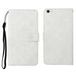 Ethnic Style Embossed Pattern Horizontal Flip Leather Case with Holder & Card Slots & Wallet & Lanyard For iPhone 6 Plus(White)