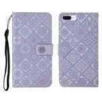 Ethnic Style Embossed Pattern Horizontal Flip Leather Case with Holder & Card Slots & Wallet & Lanyard For iPhone 8 Plus / 7 Plus(Purple)
