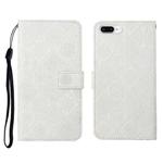 Ethnic Style Embossed Pattern Horizontal Flip Leather Case with Holder & Card Slots & Wallet & Lanyard For iPhone 8 Plus / 7 Plus(White)