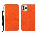 For iPhone 11 Pro Ethnic Style Embossed Pattern Horizontal Flip Leather Case with Holder & Card Slots & Wallet & Lanyard (Orange)