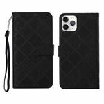 For iPhone 12 Pro Max Ethnic Style Embossed Pattern Horizontal Flip Leather Case with Holder & Card Slots & Wallet & Lanyard(Black)