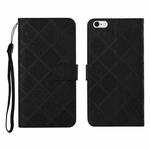 For iPhone SE 2022 / SE 2020 / 8 / 7 Ethnic Style Embossed Pattern Horizontal Flip Leather Case with Holder & Card Slots & Wallet & Lanyard(Black)