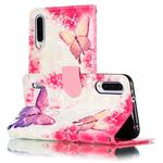 For Xiaomi Mi CC9e 3D Pattern Colored Drawing Horizontal Flip Leather Case with Holder & Card Slots & Wallet & Lanyard(Pink Butterfly)