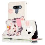 For LG K50 3D Pattern Colored Drawing Horizontal Flip Leather Case with Holder & Card Slots & Wallet & Lanyard(Bell Cat)