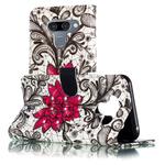 For LG K50 3D Pattern Colored Drawing Horizontal Flip Leather Case with Holder & Card Slots & Wallet & Lanyard(Lace Flower)