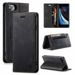 For iPhone SE 2022 / SE 2020 / 8 / 7 AutSpace A01 Retro Skin-feel Crazy Horse Texture Horizontal Flip Leather Case with Holder & Card Slots & Wallet & RFID(Black)