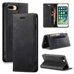 AutSpace A01 Retro Skin-feel Crazy Horse Texture Horizontal Flip Leather Case with Holder & Card Slots & Wallet & RFID For iPhone 8 Plus / 7 Plus(Black)