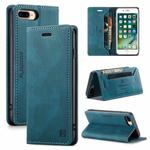 AutSpace A01 Retro Skin-feel Crazy Horse Texture Horizontal Flip Leather Case with Holder & Card Slots & Wallet & RFID For iPhone 8 Plus / 7 Plus(Blue)