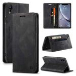 For iPhone XR AutSpace A01 Retro Skin-feel Crazy Horse Texture Horizontal Flip Leather Case with Holder & Card Slots & Wallet & RFID(Black)