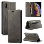 For iPhone XS Max AutSpace A01 Retro Skin-feel Crazy Horse Texture Horizontal Flip Leather Case with Holder & Card Slots & Wallet & RFID(Coffee)