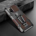 For Xiaomi Redmi Note 9 Machine Armor Warrior Shockproof PC + TPU Protective Case(Coffee)