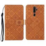 For OPPO A5 / A9 2020 Ethnic Style Embossed Pattern Horizontal Flip Leather Case with Holder & Card Slots & Wallet & Lanyard(Brown)