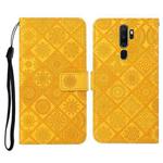 For OPPO A5 / A9 2020 Ethnic Style Embossed Pattern Horizontal Flip Leather Case with Holder & Card Slots & Wallet & Lanyard(Yellow)