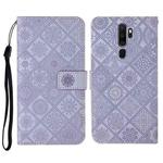 For OPPO A5 / A9 2020 Ethnic Style Embossed Pattern Horizontal Flip Leather Case with Holder & Card Slots & Wallet & Lanyard(Purple)