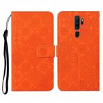 For OPPO A5 / A9 2020 Ethnic Style Embossed Pattern Horizontal Flip Leather Case with Holder & Card Slots & Wallet & Lanyard(Orange)