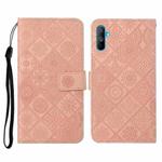 For OPPO Realme C3 Ethnic Style Embossed Pattern Horizontal Flip Leather Case with Holder & Card Slots & Wallet & Lanyard(Pink)