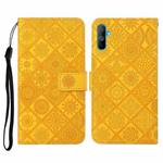 For OPPO Realme C3 Ethnic Style Embossed Pattern Horizontal Flip Leather Case with Holder & Card Slots & Wallet & Lanyard(Yellow)
