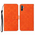 For OPPO Realme C3 Ethnic Style Embossed Pattern Horizontal Flip Leather Case with Holder & Card Slots & Wallet & Lanyard(Orange)