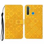 For OPPO Realme 5 Ethnic Style Embossed Pattern Horizontal Flip Leather Case with Holder & Card Slots & Wallet & Lanyard(Yellow)