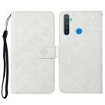 For OPPO Realme 5 Pro Ethnic Style Embossed Pattern Horizontal Flip Leather Case with Holder & Card Slots & Wallet & Lanyard(White)