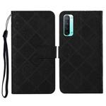 For OPPO Reno3 Ethnic Style Embossed Pattern Horizontal Flip Leather Case with Holder & Card Slots & Wallet & Lanyard(Black)