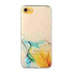 Hollow Marble Pattern TPU Straight Edge Fine Hole Protective Case For iPhone 6(Yellow Blue)