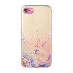 Hollow Marble Pattern TPU Straight Edge Fine Hole Protective Case For iPhone 6 Plus(Pink)