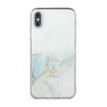 For iPhone X / XS Hollow Marble Pattern TPU Straight Edge Fine Hole Protective Case(Grey)