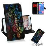 For Galaxy A30s Colored Drawing Pattern Colorful Magnetic Buckle Horizontal Flip PU Leather Case with Holder & Card Slots & Wallet & Lanyard(Butterflies)