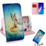 For Xiaomi Redmi Note 8 Colored Drawing Pattern Colorful Magnetic Buckle Horizontal Flip PU Leather Case with Holder & Card Slots & Wallet & Lanyard(Fox)