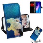 For Xiaomi Redmi Note 8 Colored Drawing Pattern Colorful Magnetic Buckle Horizontal Flip PU Leather Case with Holder & Card Slots & Wallet & Lanyard(Cat and Leopard)