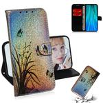 For Xiaomi Redmi Note 8 Pro Colored Drawing Pattern Colorful Magnetic Buckle Horizontal Flip PU Leather Case with Holder & Card Slots & Wallet & Lanyard(Butterfly Orchid)