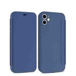For iPhone 11 Pro Imitate Liquid Silicone Horizontal Flip Leather Case with Card Slots (Blue)