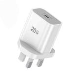 TOTUDESIGN CACQ-011 Glory Series 20W Type-C / USB-C Fast Charging Travel Charger Power Adapter, UK Plug(White)