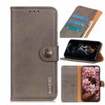 For Motorola Moto E7 KHAZNEH Cowhide Texture Horizontal Flip Leather Case with Holder & Card Slots & Wallet(Khaki)